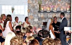 NJ Wedding Officiant Andrea Purtell wedding at Mallard Island Boat House Long Beach Island NJ